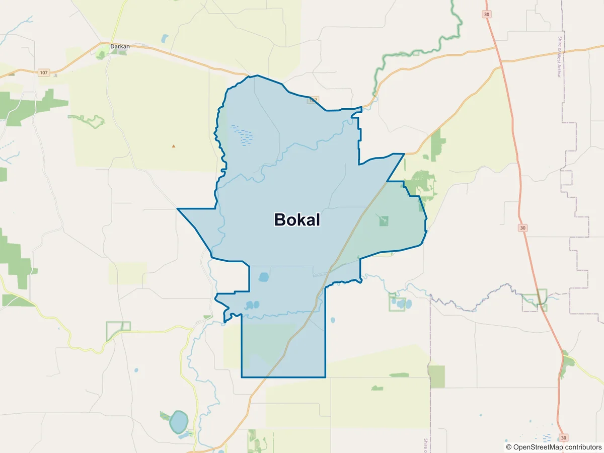 Map of Bokal, WA, Australia