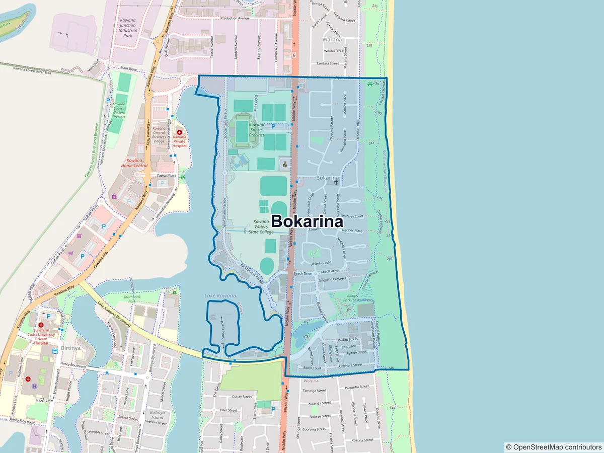 Map of Bokarina, QLD, Australia