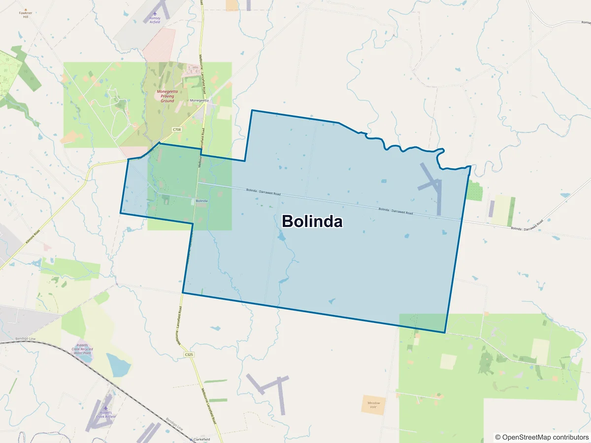 Map of Bolinda, VIC, Australia
