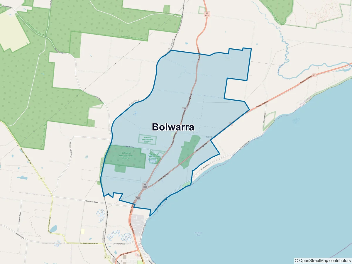 Map of Bolwarra, VIC, Australia