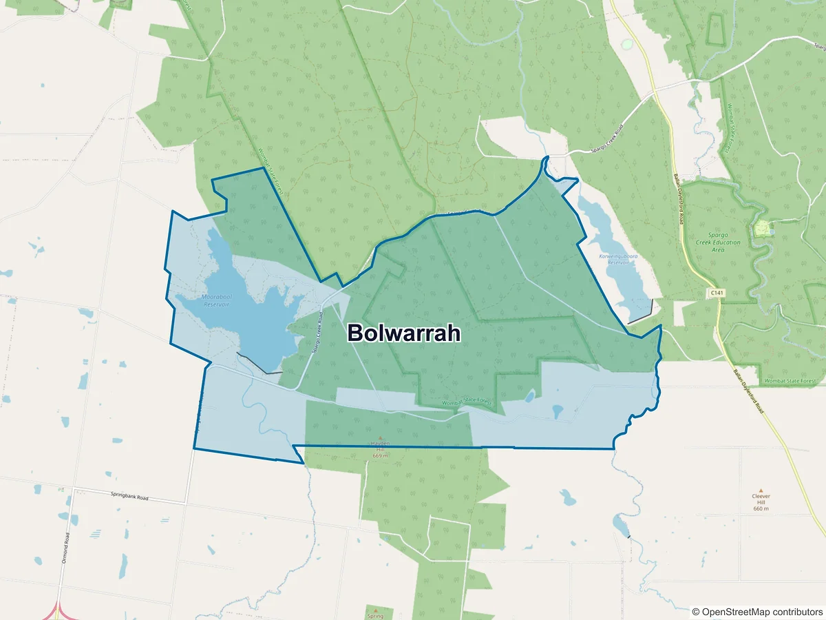 Map of Bolwarrah, VIC, Australia