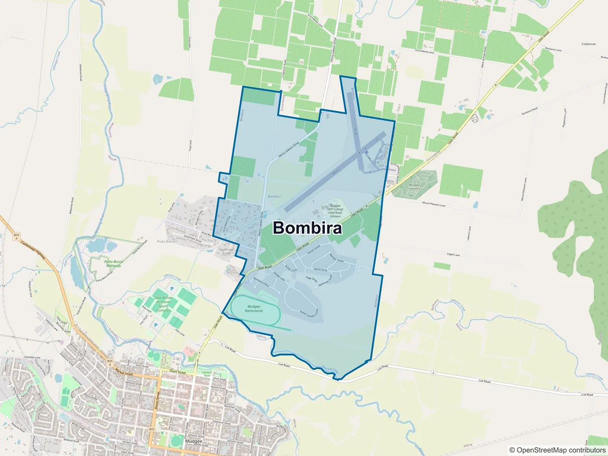 Map of Bombira, NSW, Australia