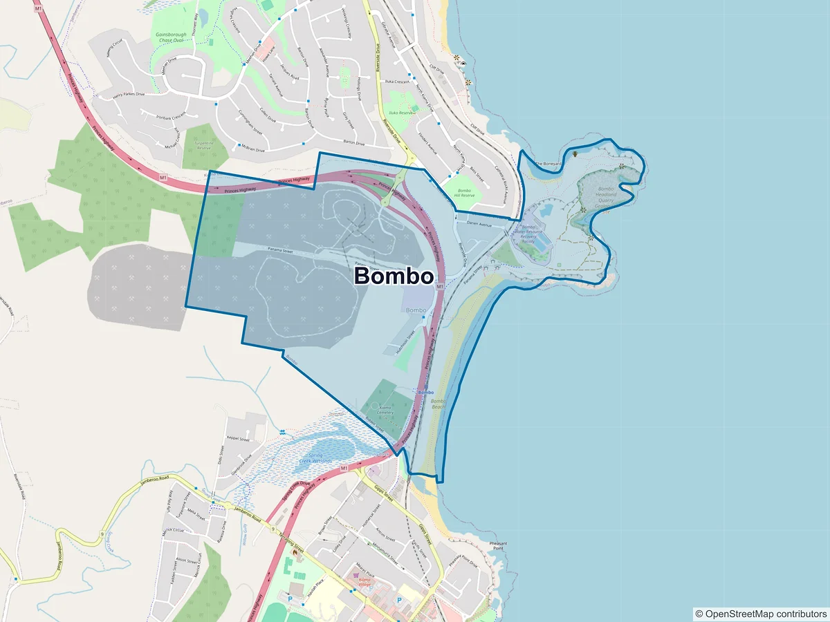 Map of Bombo, NSW, Australia