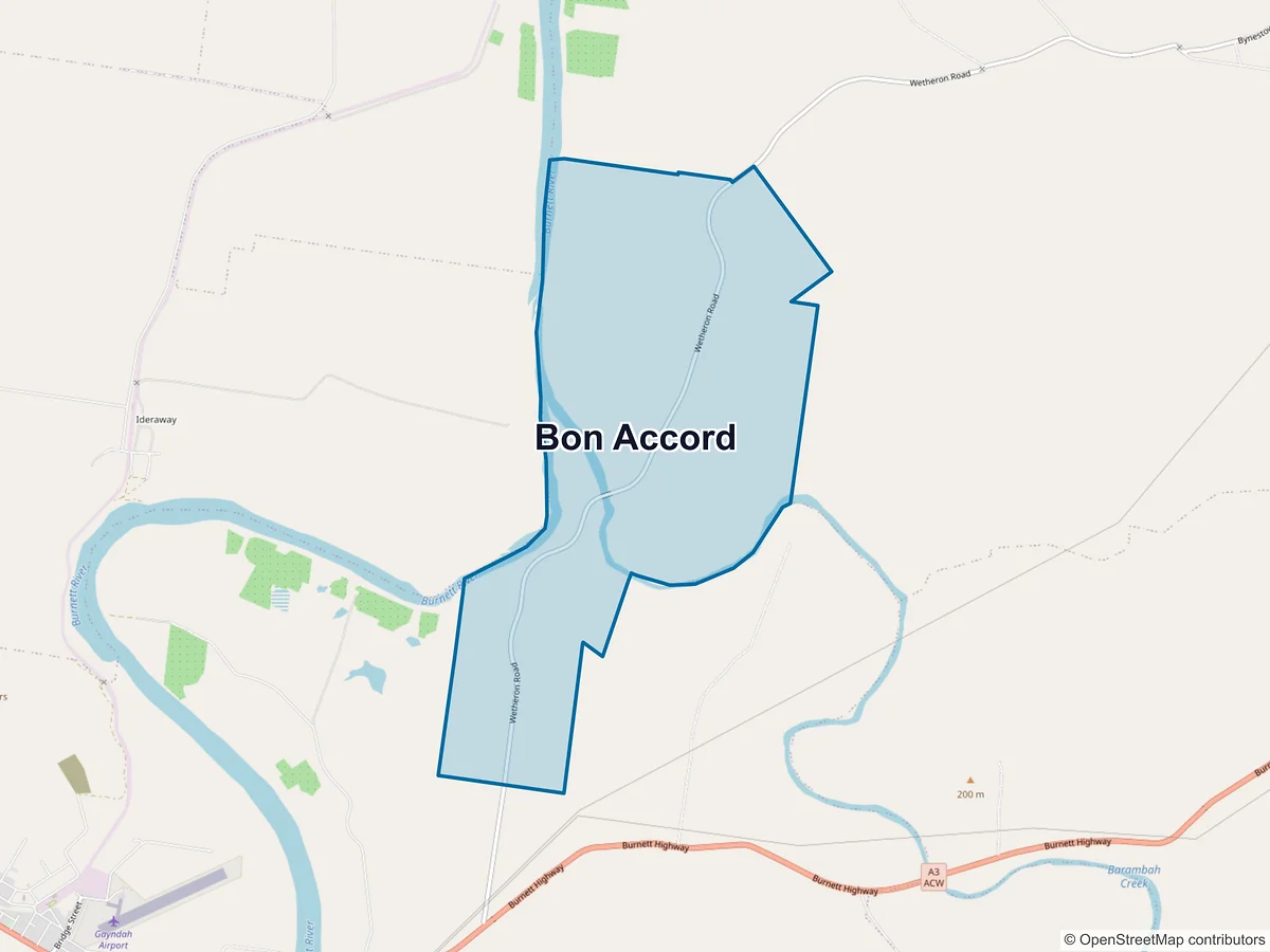 Map of Bon Accord, QLD, Australia