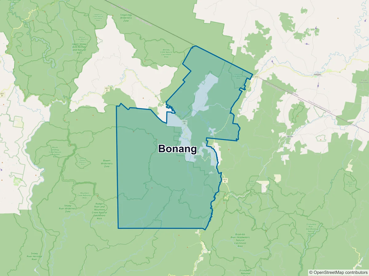 Map of Bonang, VIC, Australia