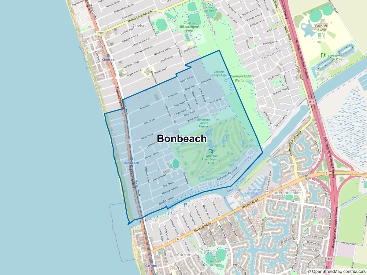 Map of Bonbeach, VIC, Australia