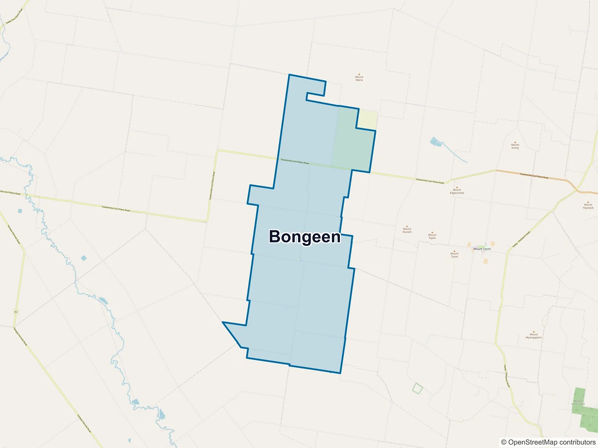 Map of Bongeen, QLD, Australia