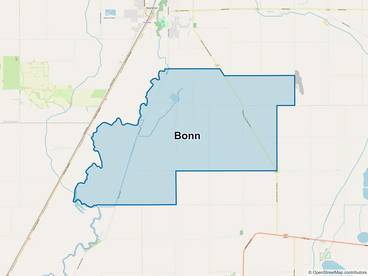 Map of Bonn, VIC, Australia
