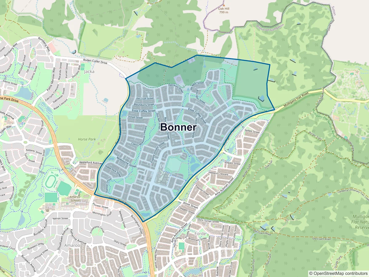 Map of Bonner, ACT, Australia