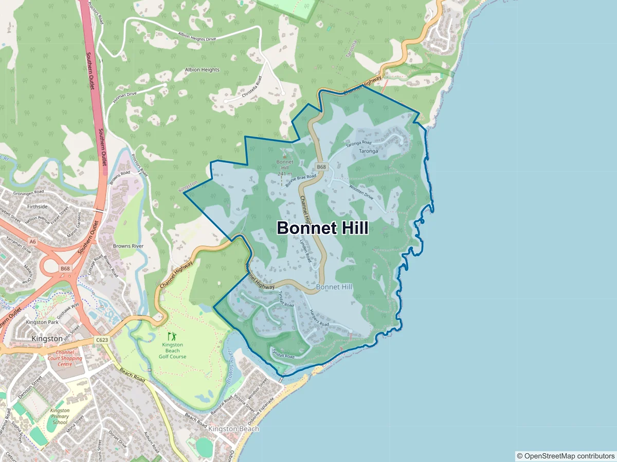 Map of Bonnet Hill, TAS, Australia