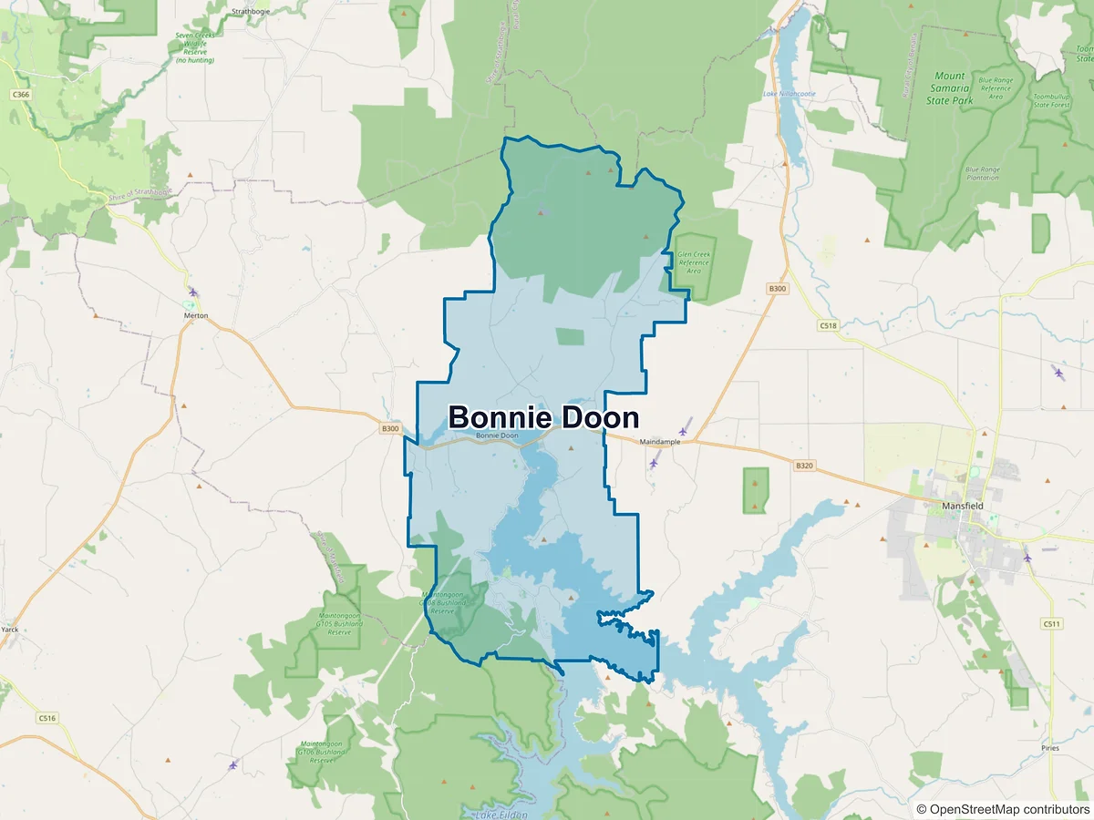 Map of Bonnie Doon, VIC, Australia
