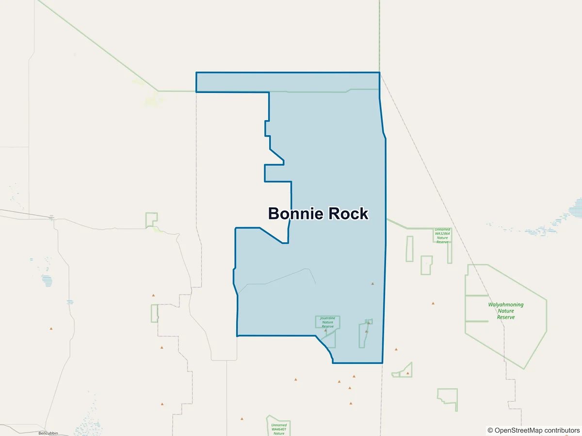 Map of Bonnie Rock, WA, Australia