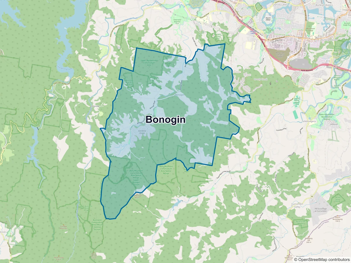 Map of Bonogin, QLD, Australia