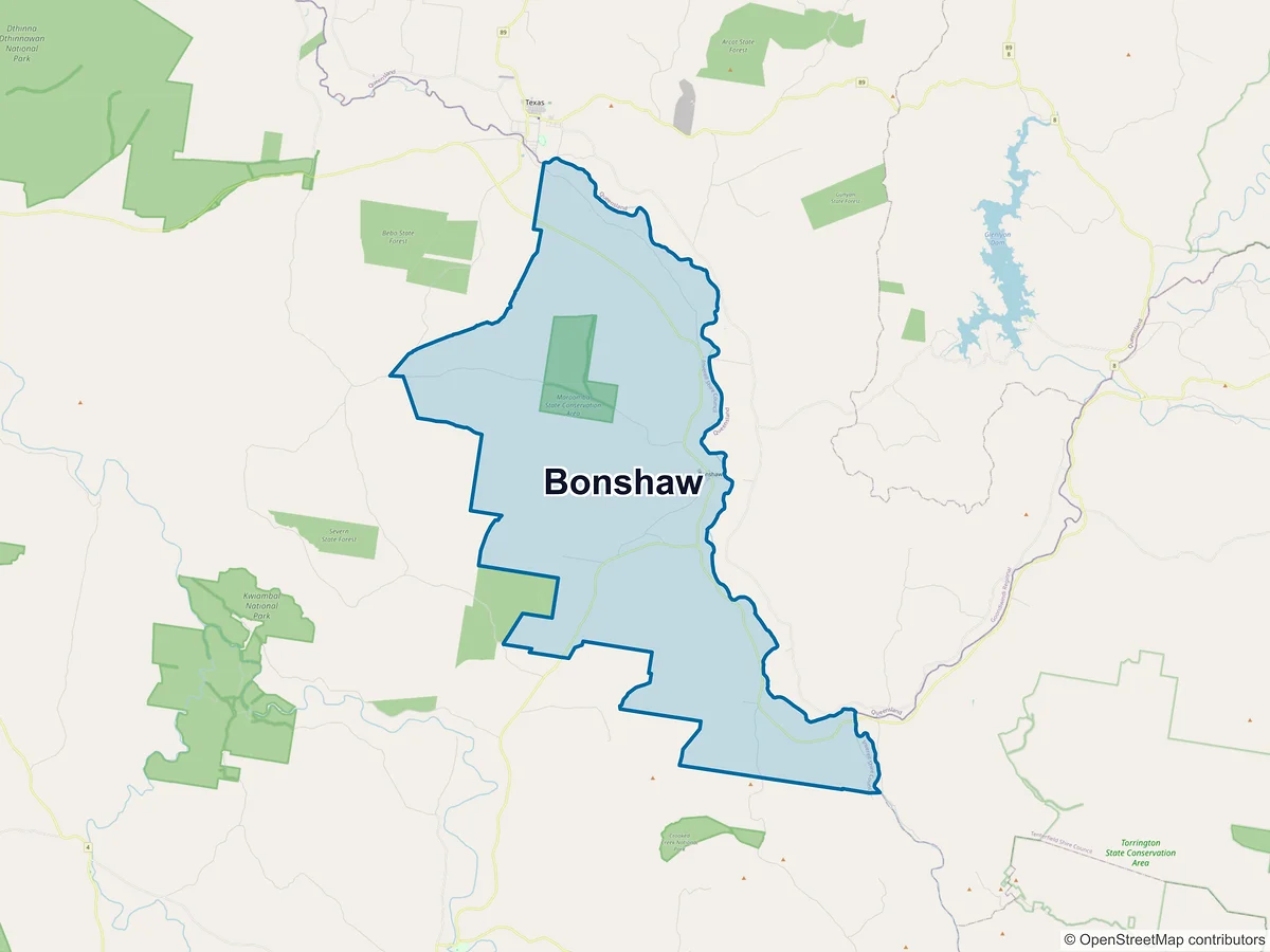 Map of Bonshaw, NSW, Australia