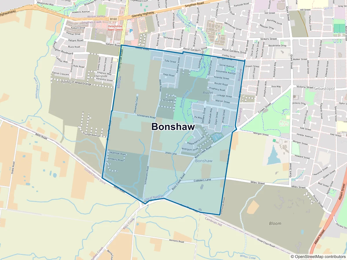 Map of Bonshaw, VIC, Australia