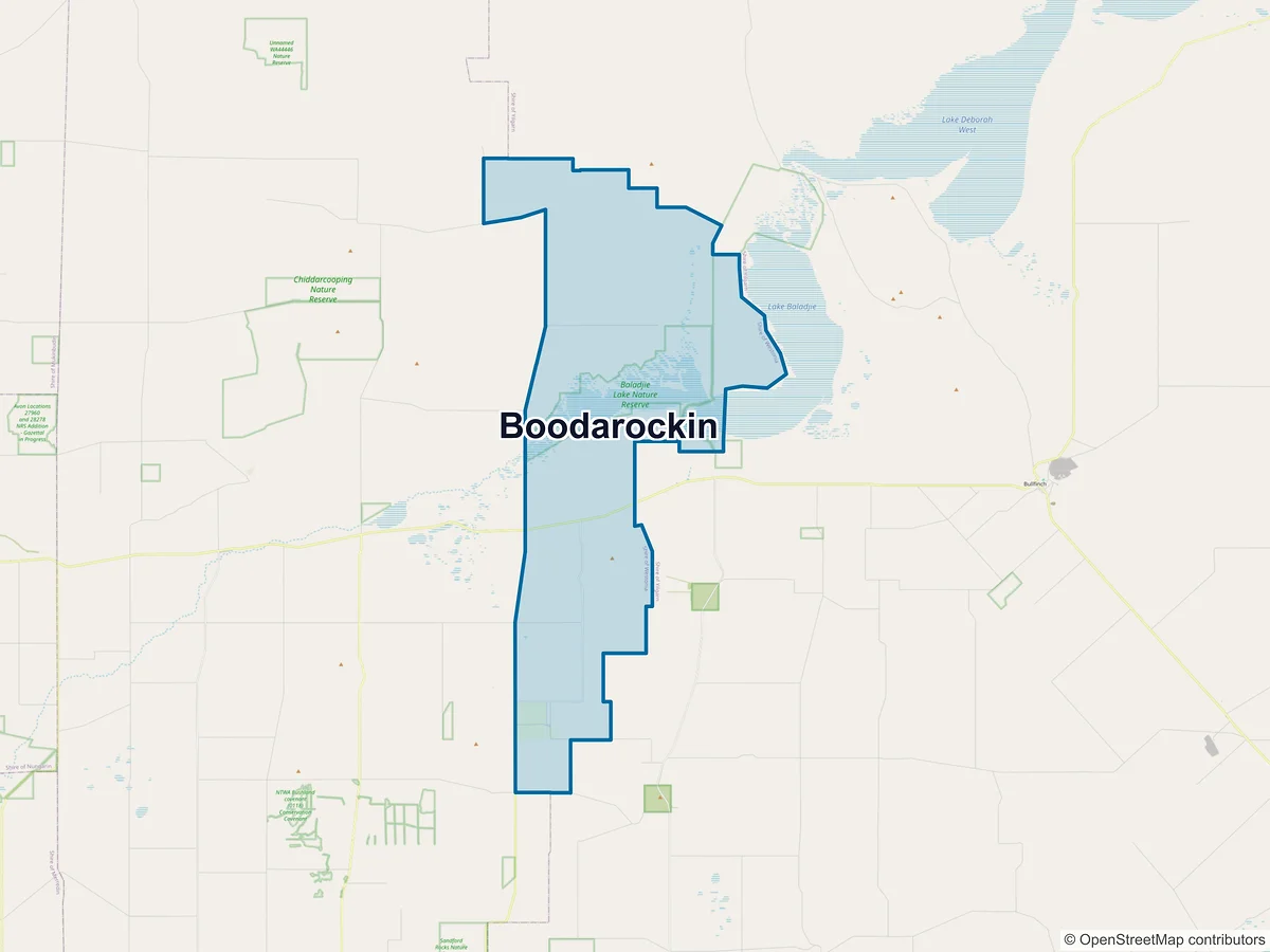 Map of Boodarockin, WA, Australia