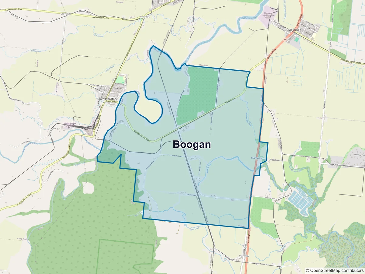 Map of Boogan, QLD, Australia