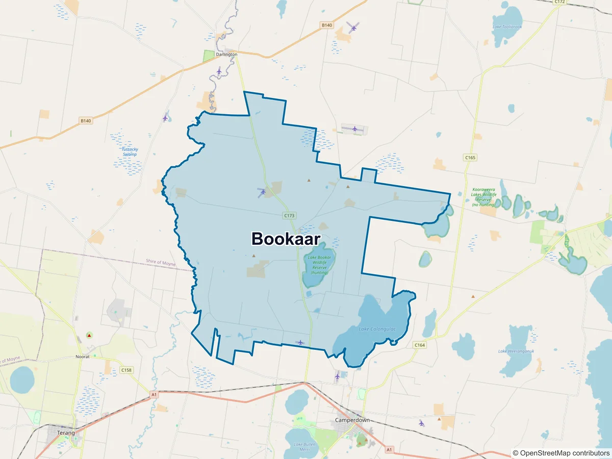 Map of Bookaar, VIC, Australia