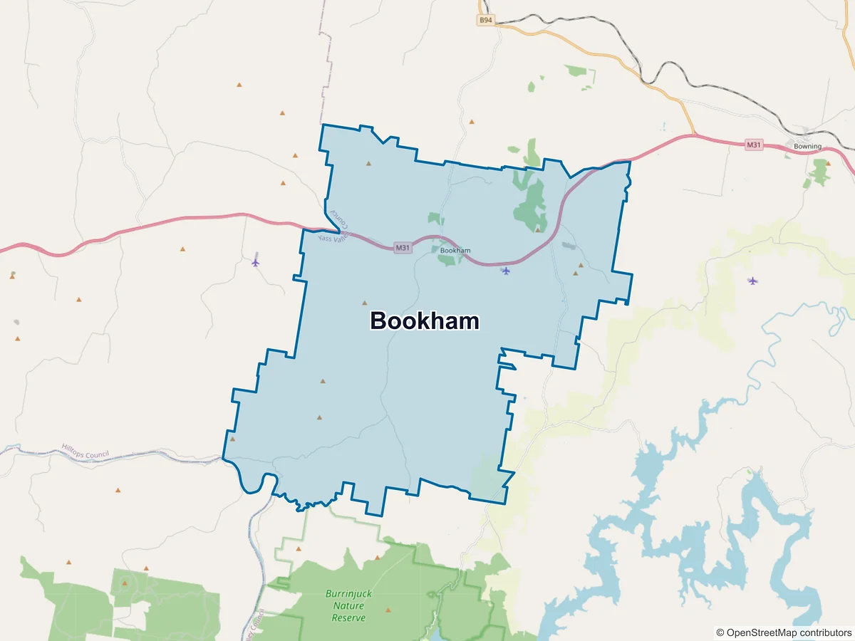 Map of Bookham, NSW, Australia