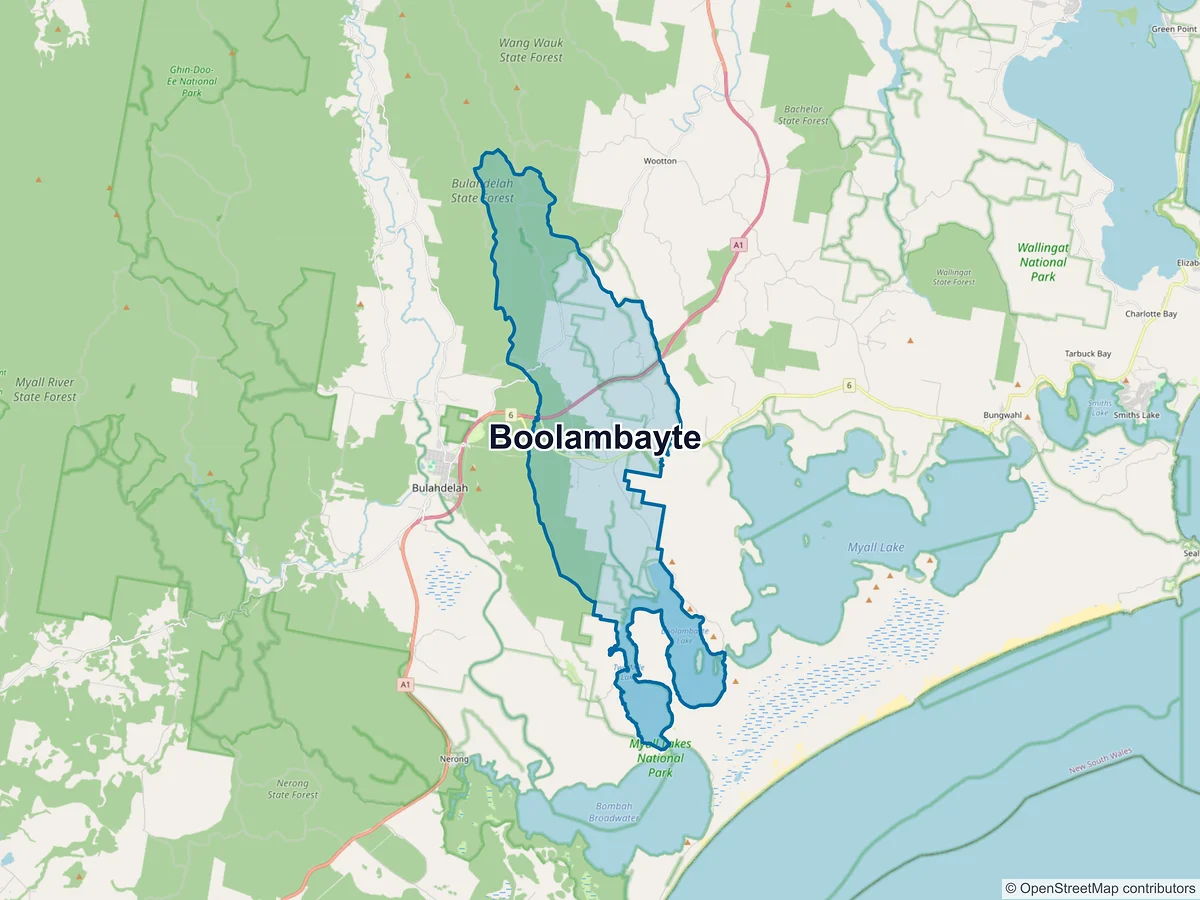 Map of Boolambayte, NSW, Australia