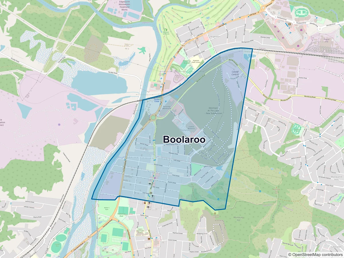Map of Boolaroo, NSW, Australia
