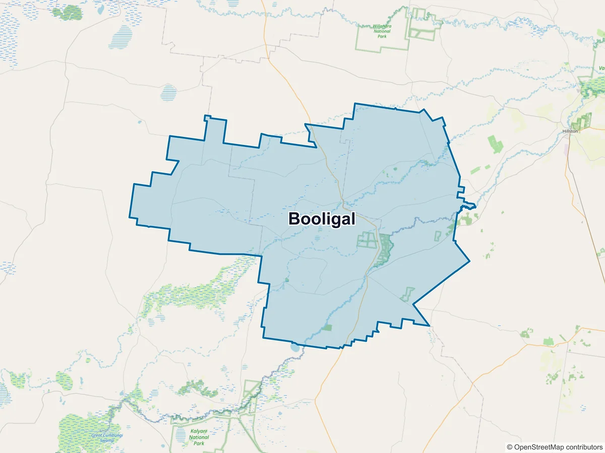 Map of Booligal, NSW, Australia
