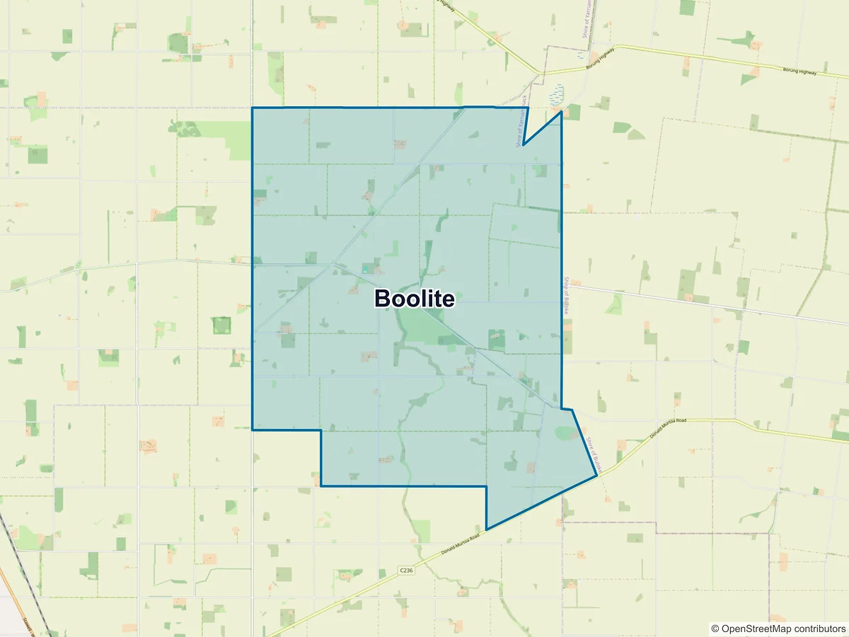 Map of Boolite, VIC, Australia