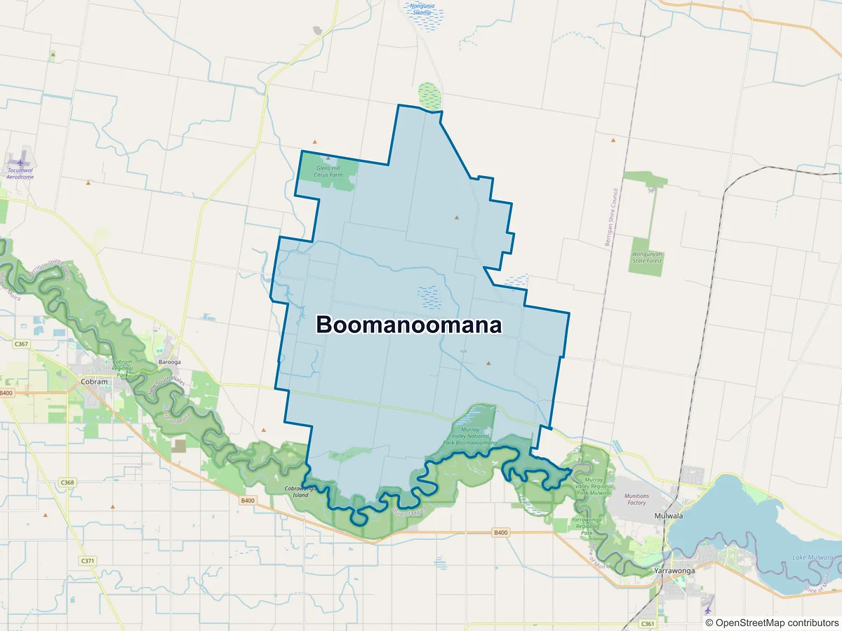 Map of Boomanoomana, NSW, Australia