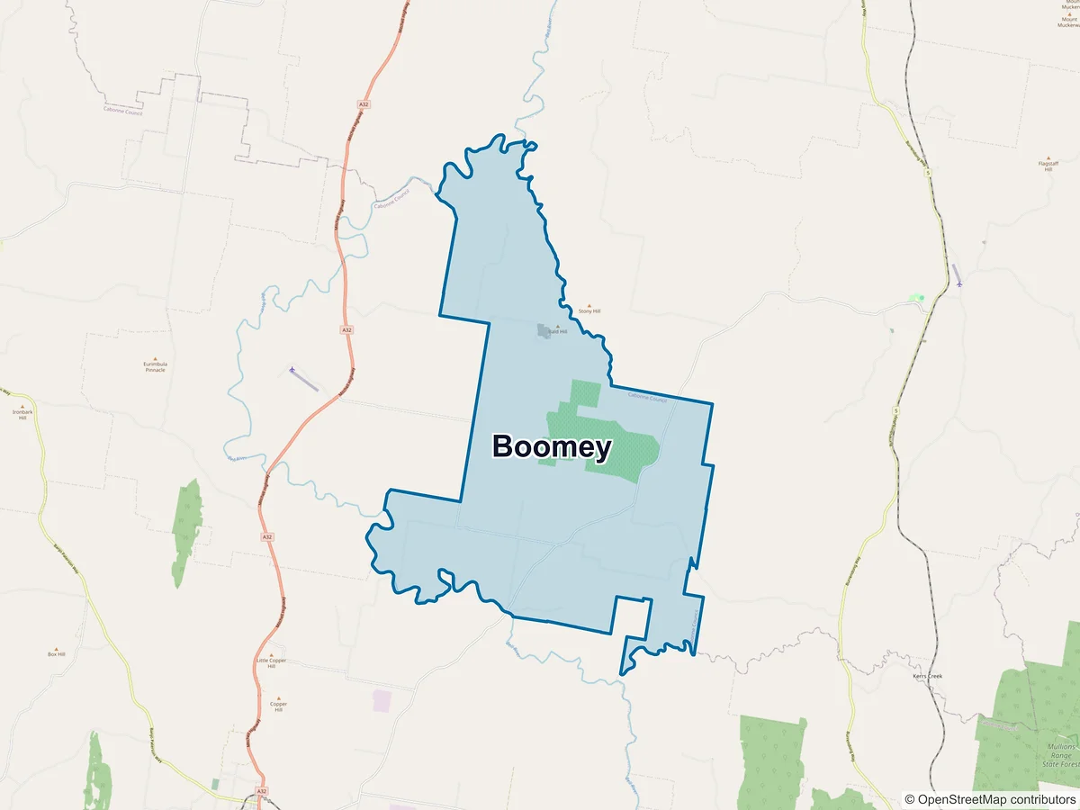 Map of Boomey, NSW, Australia