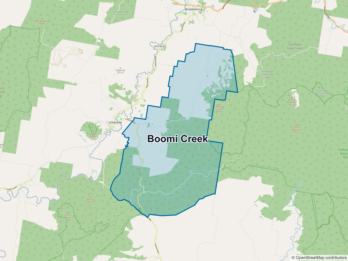 Map of Boomi Creek, NSW, Australia