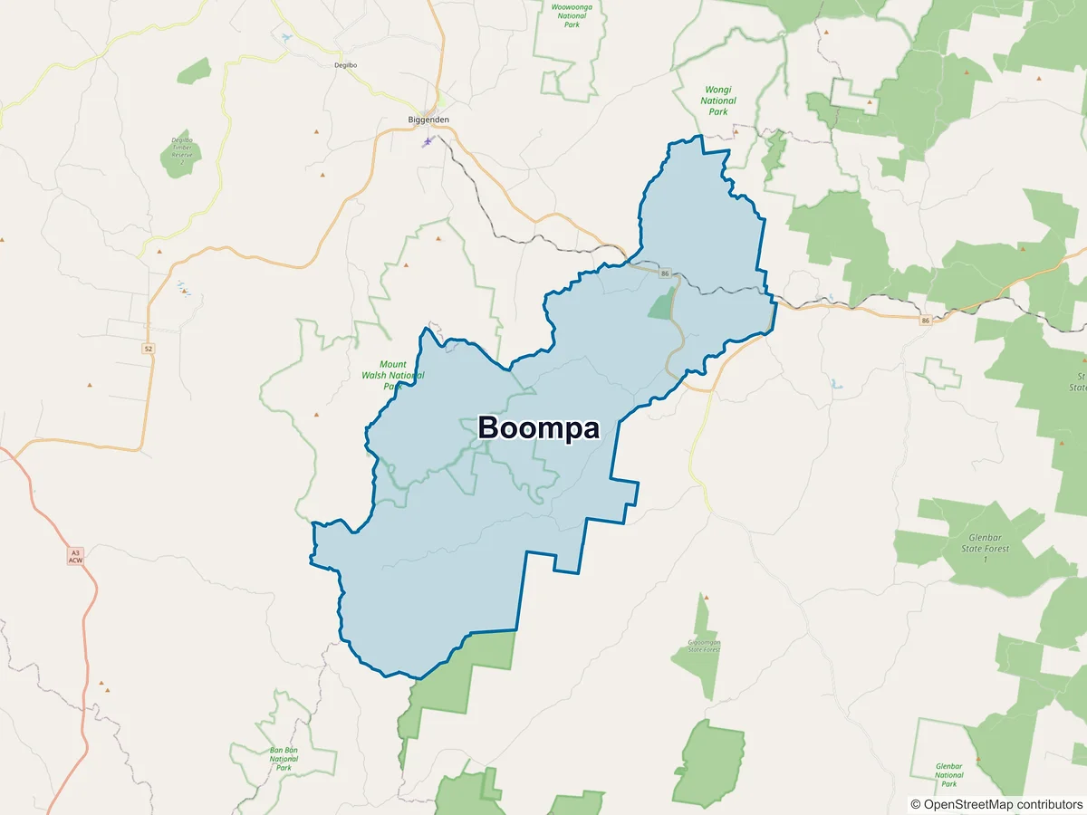 Map of Boompa, QLD, Australia
