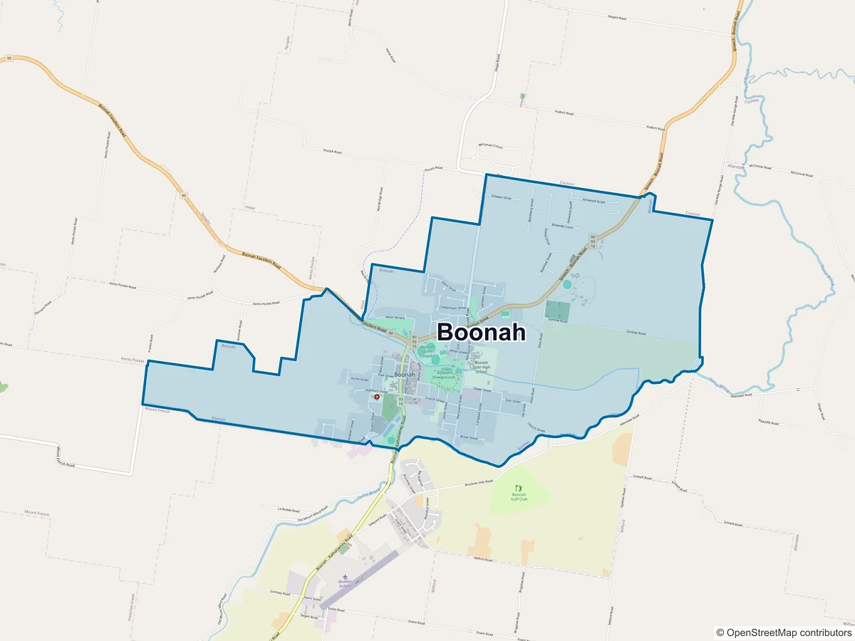 Map of Boonah, QLD, Australia