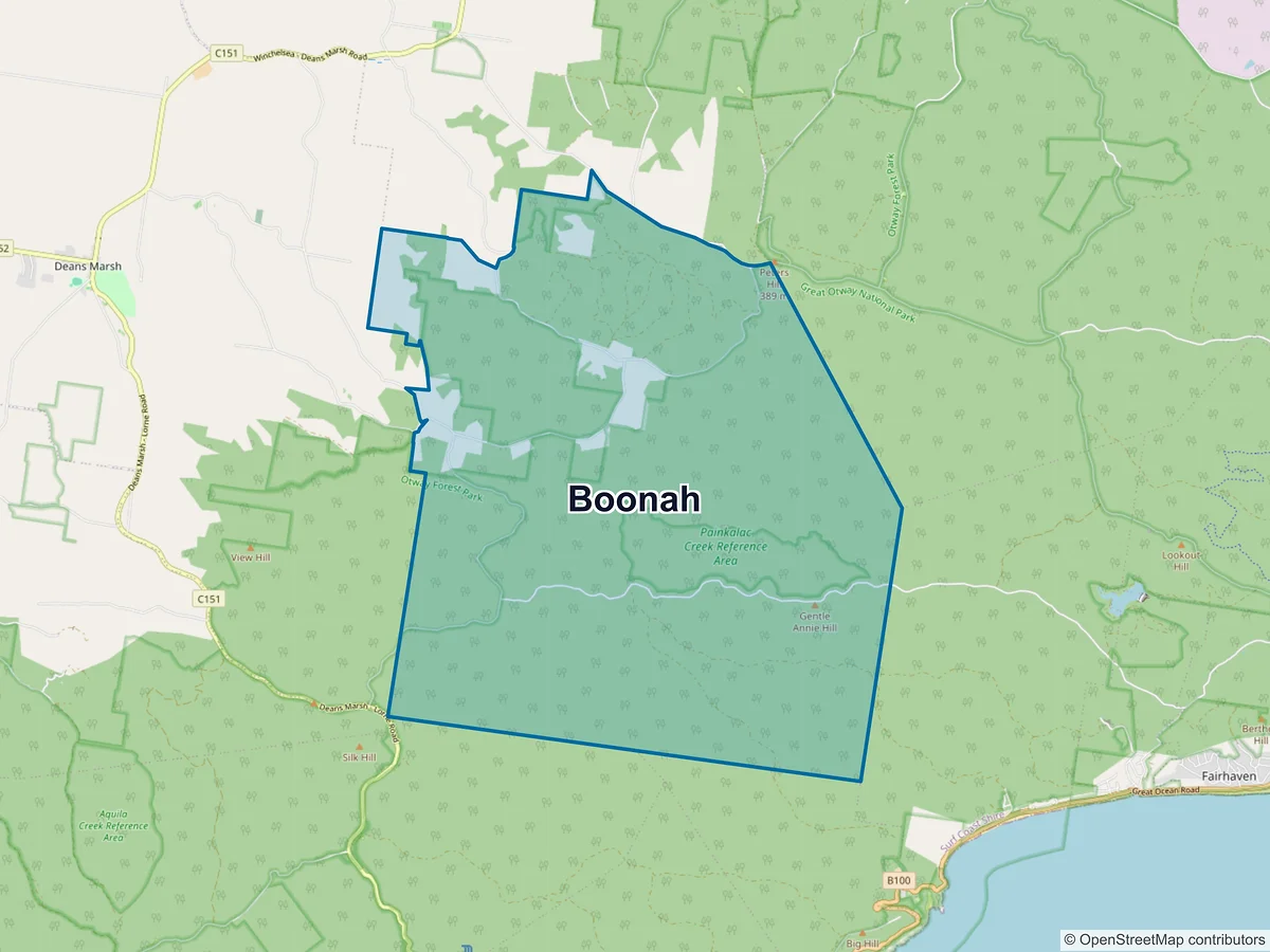 Map of Boonah, VIC, Australia