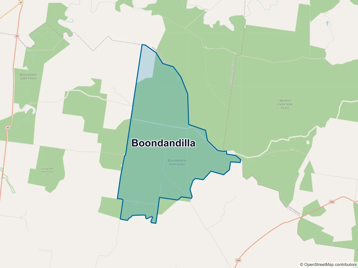 Map of Boondandilla, QLD, Australia