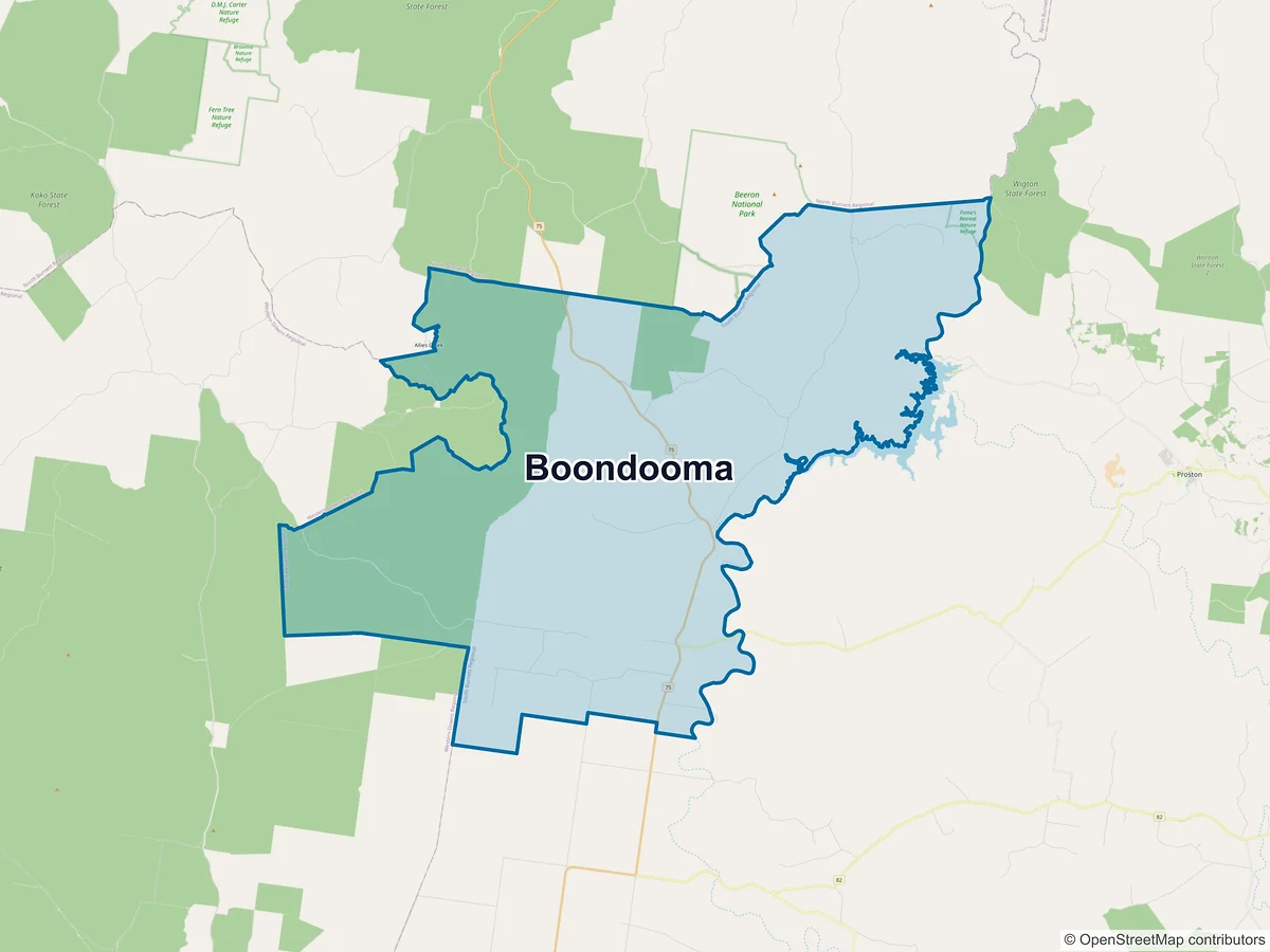 Map of Boondooma, QLD, Australia