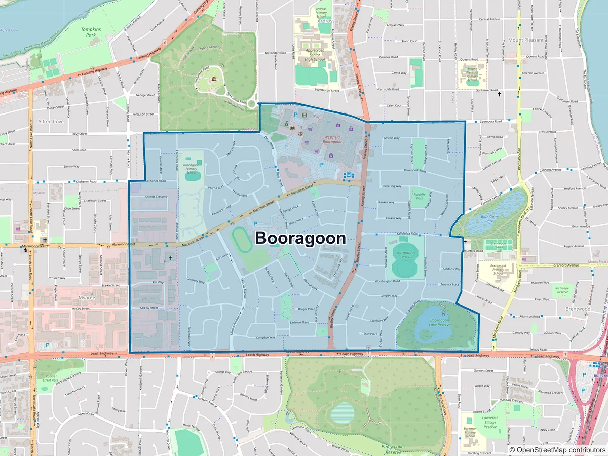 Map of Booragoon, WA, Australia