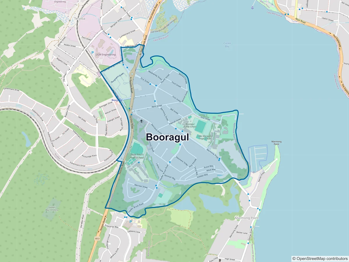 Map of Booragul, NSW, Australia