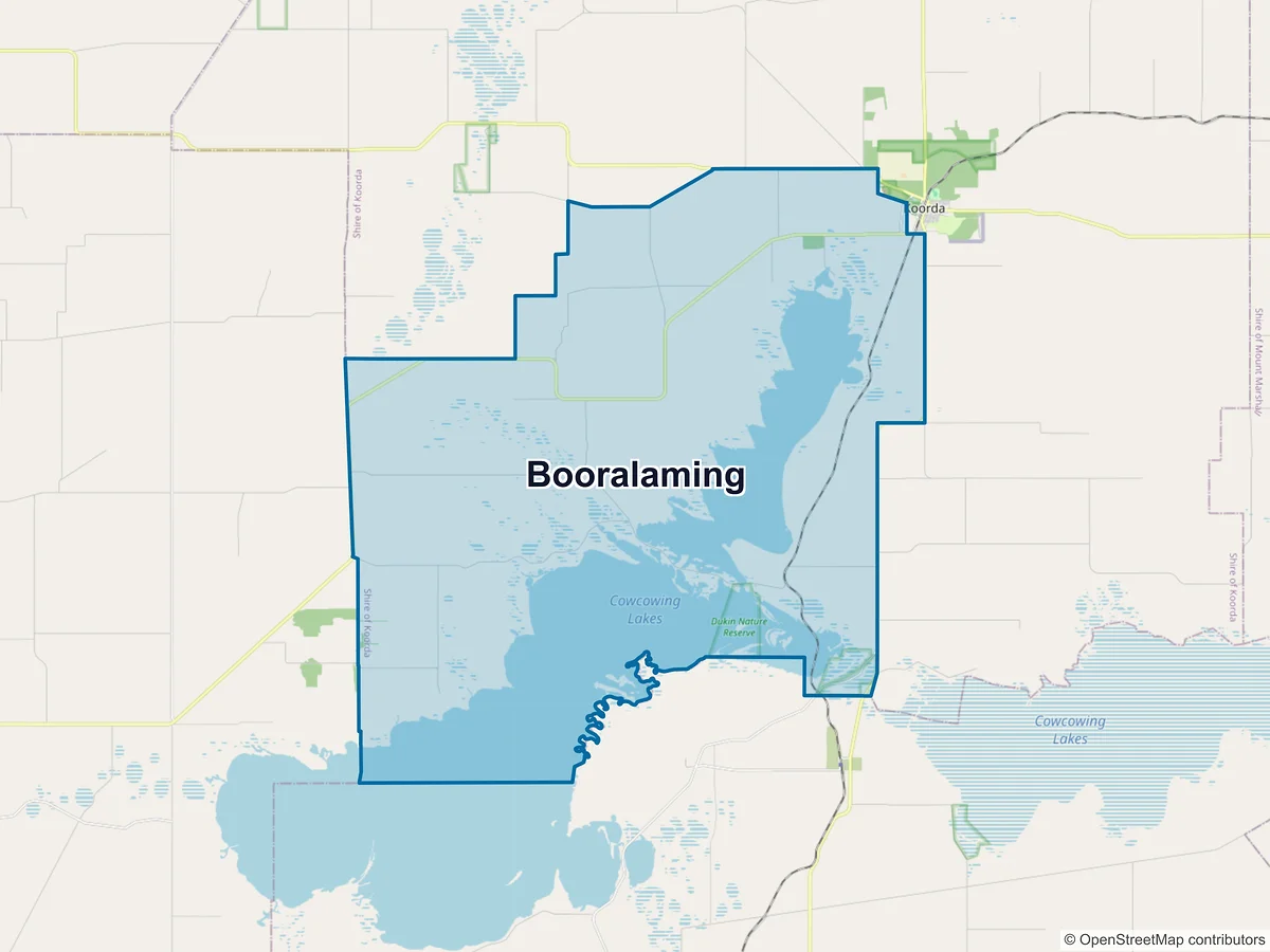 Map of Booralaming, WA, Australia