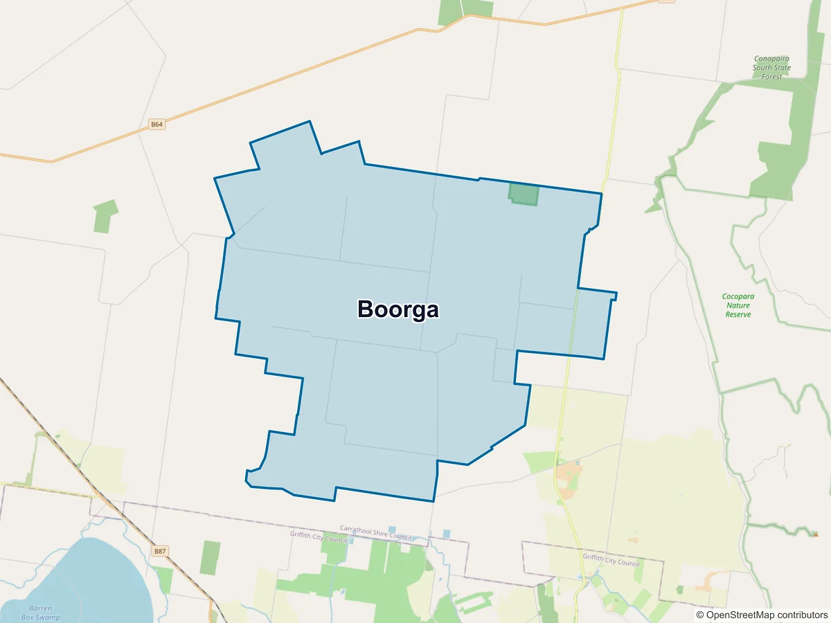 Map of Boorga, NSW, Australia