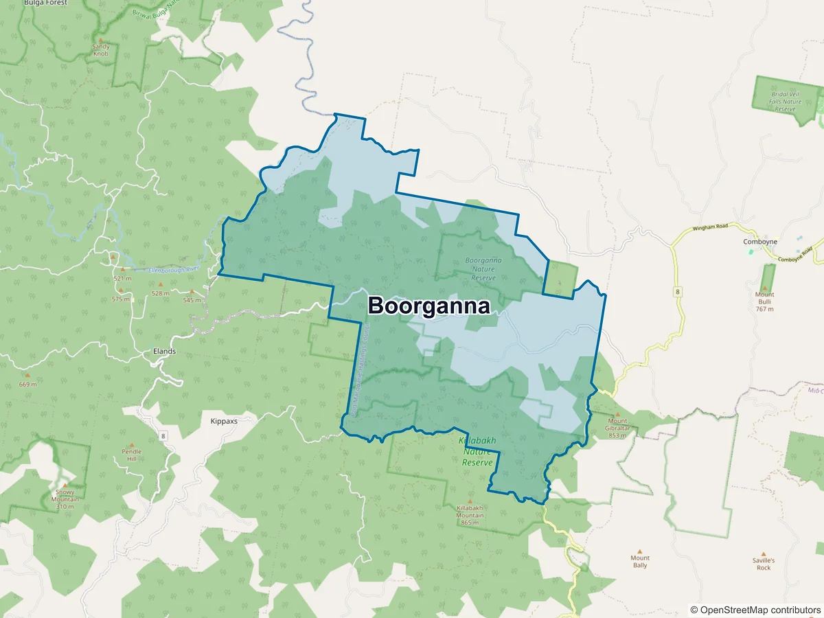 Map of Boorganna, NSW, Australia
