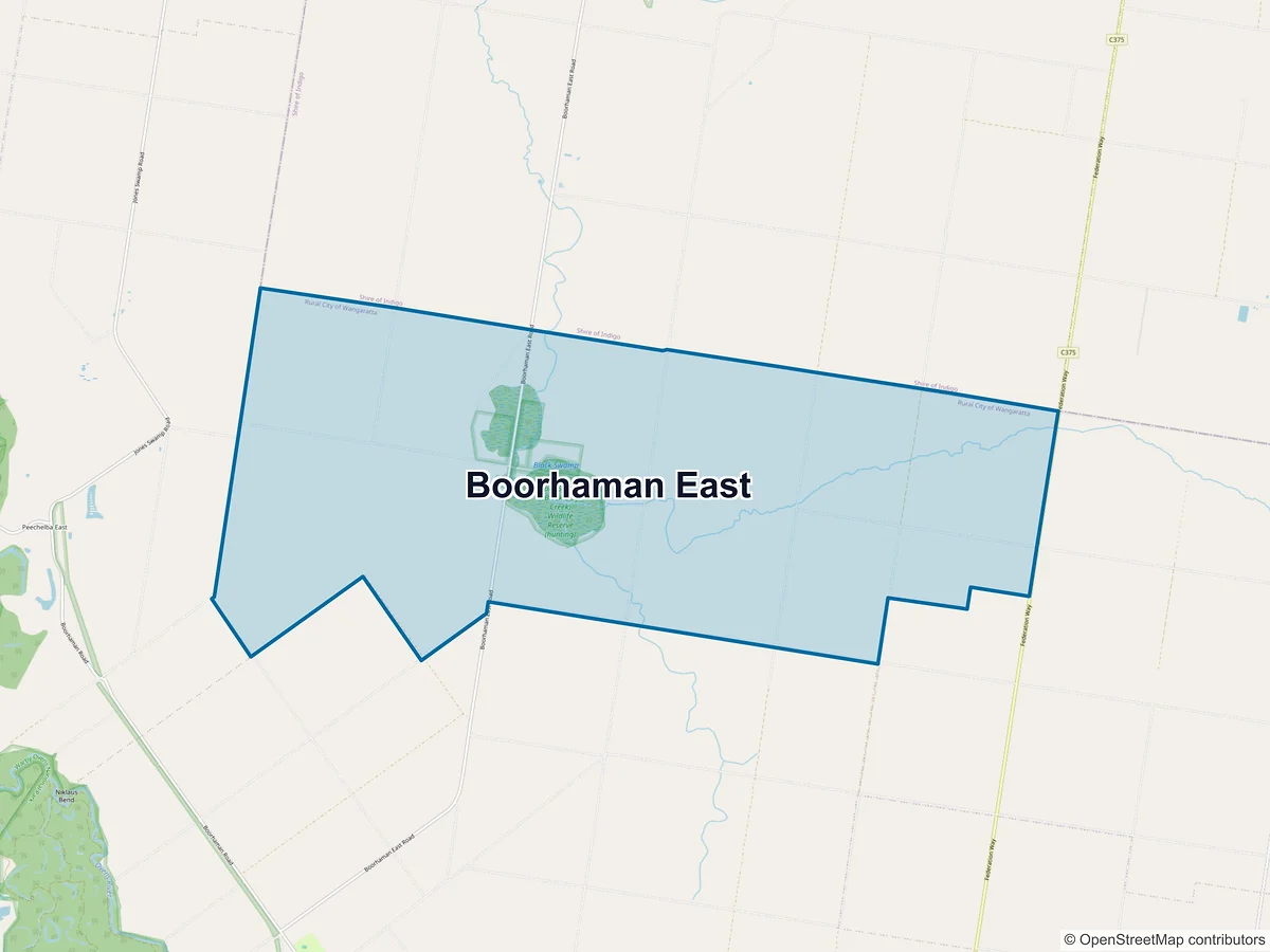 Map of Boorhaman East, VIC, Australia