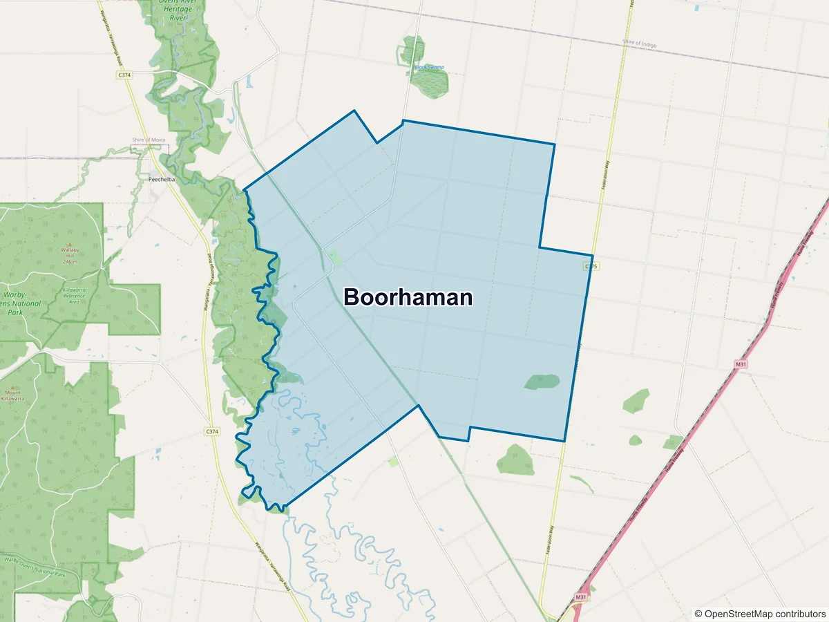 Map of Boorhaman, VIC, Australia