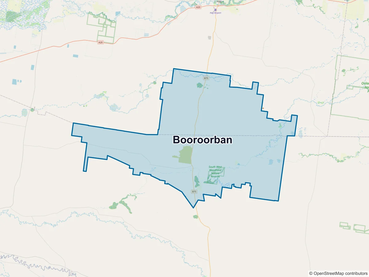 Map of Booroorban, NSW, Australia