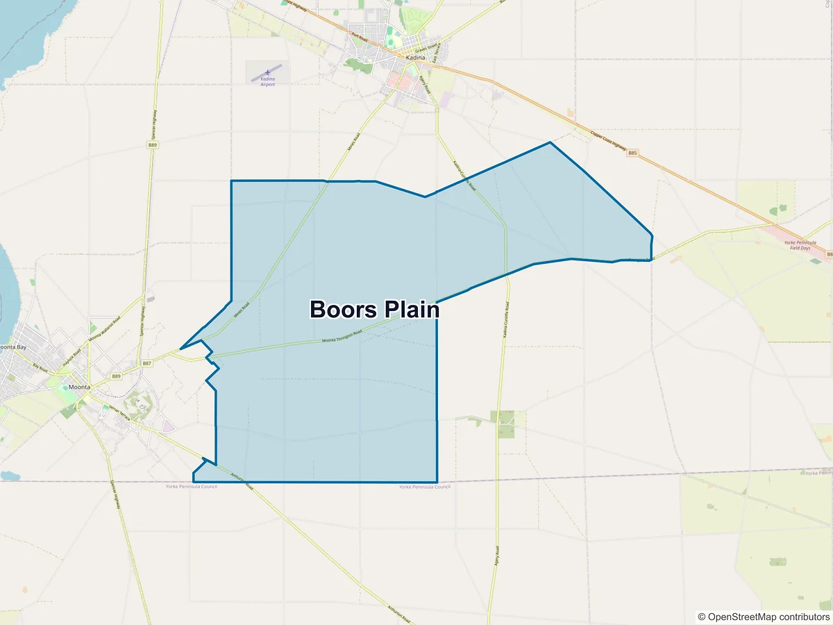 Map of Boors Plain, SA, Australia