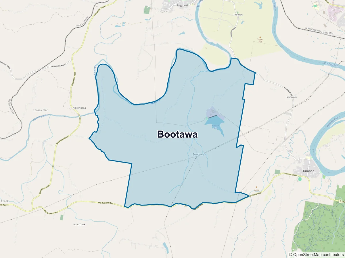Map of Bootawa, NSW, Australia