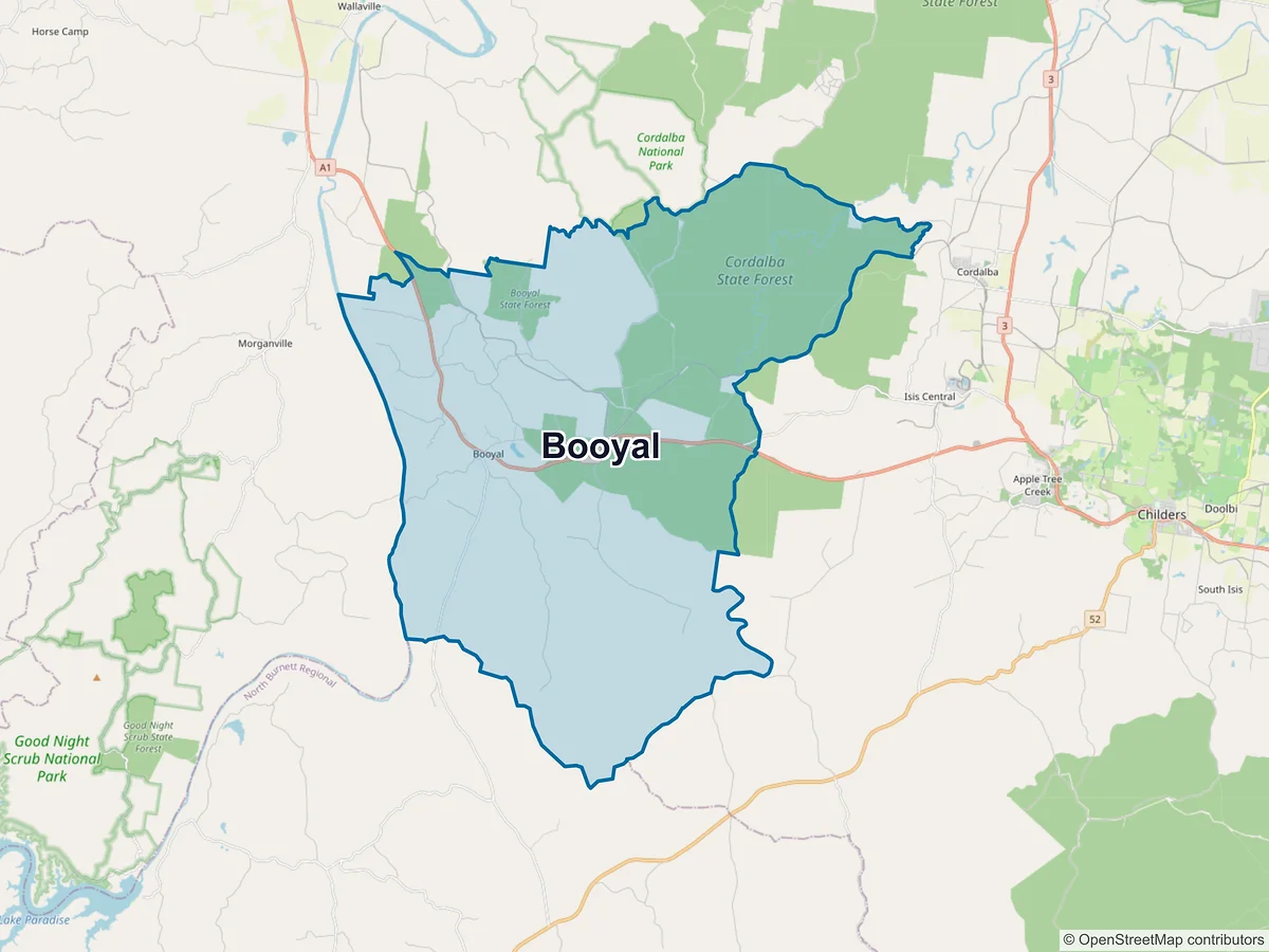 Map of Booyal, QLD, Australia