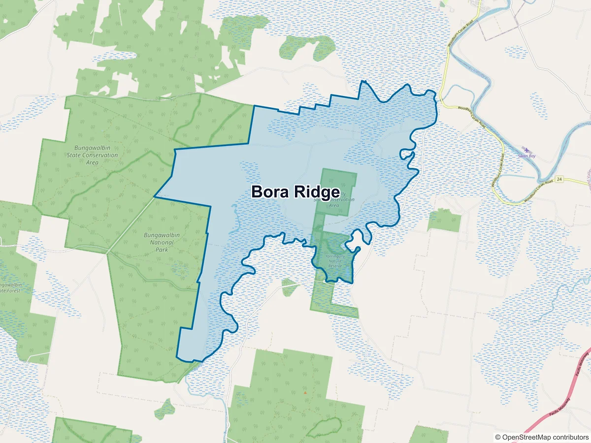 Map of Bora Ridge, NSW, Australia