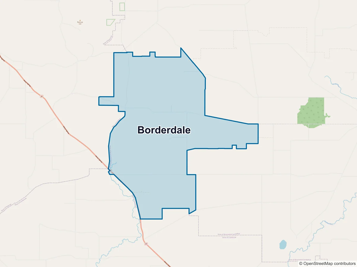 Map of Borderdale, WA, Australia