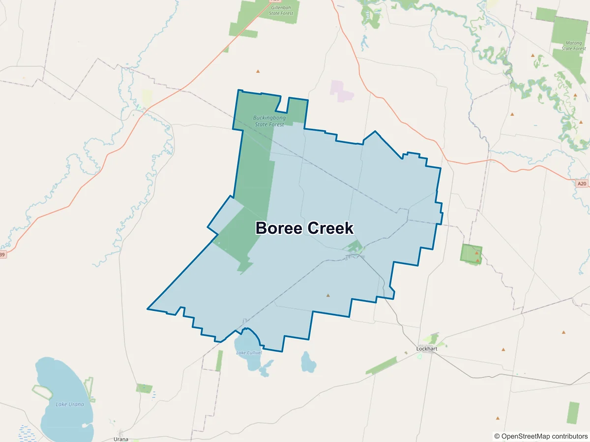 Map of Boree Creek, NSW, Australia