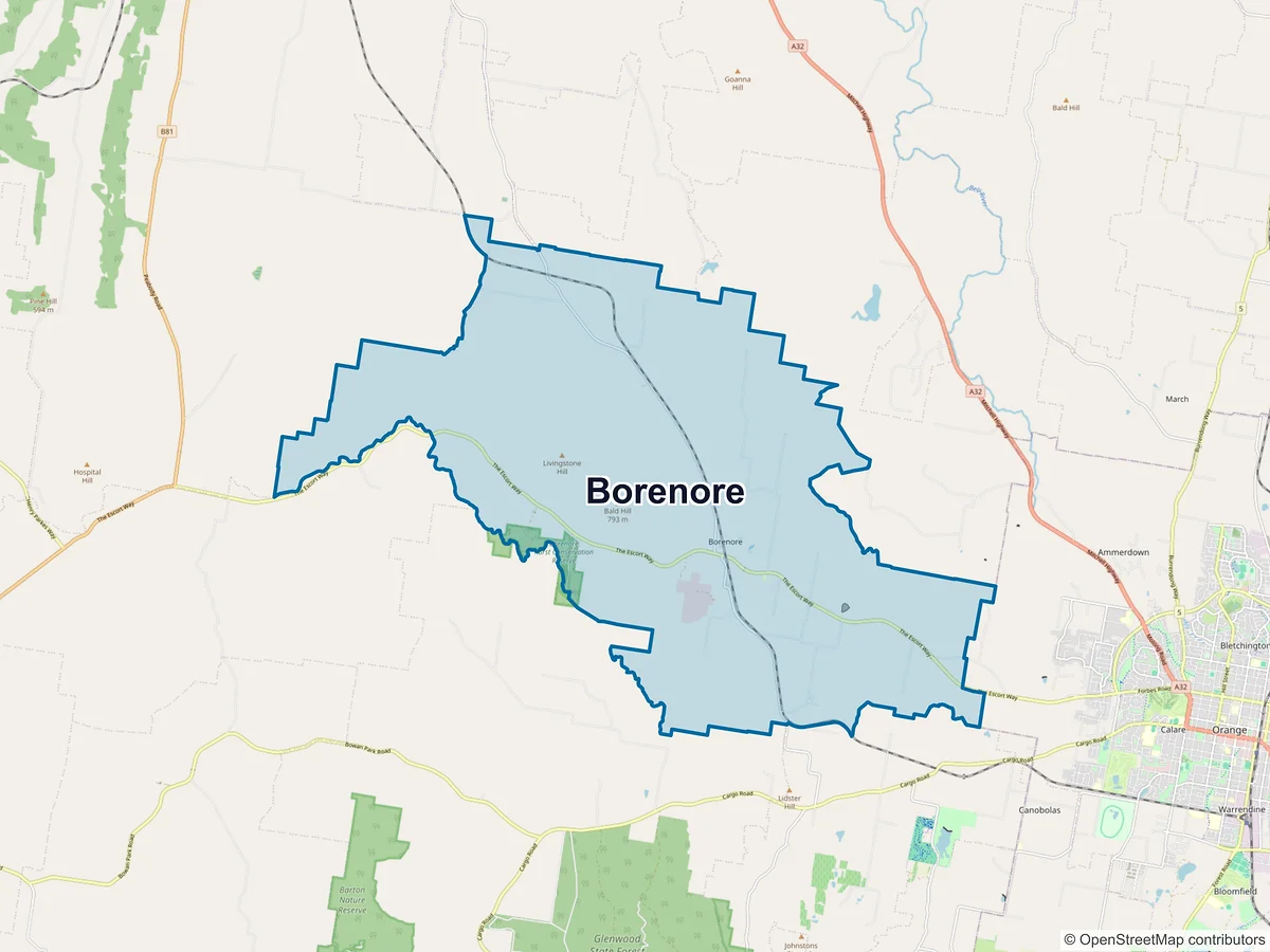Map of Borenore, NSW, Australia